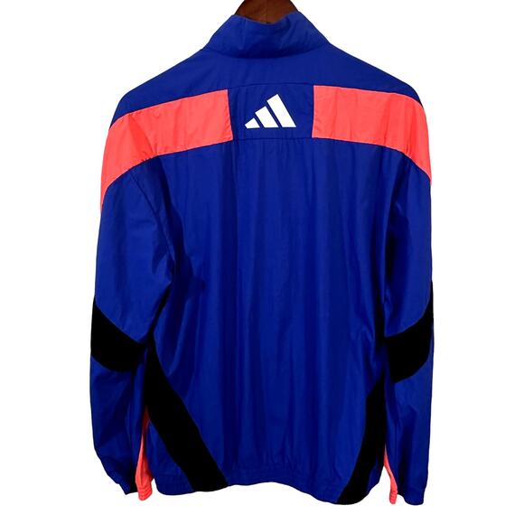 Adidas Street Active Windbreaker Blue Pink Colorblock Jacket M - Picture 2 of 8